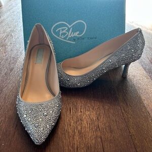 Blue by Betsey Johnson Glittering Silver Heels